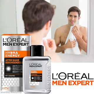 LOréal Paris Men Expert After Shave Balm 24h Anti-Dehydration 100ml ผลิตภัณฑ์บำรุงผิวหลังการโกนหนวดสูตรปลุกความสดชื่น