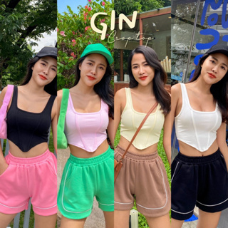 (พร้อมส่ง)MINIGIRL | Gin crop top เสื้อครอปผ้าร่องยืด