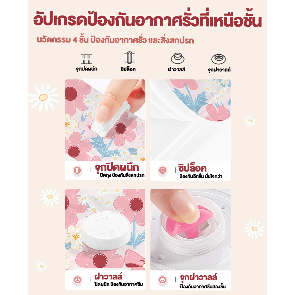 ใหม่❗ถุงสูญญากาศ จัดเก็บเสื้อผ้า&ผ้านวม ถุงประหยัดพื้นที่ ถุงสูญญากาศมีวาล์วซิปล็อค2ชั้น หนาพิเศษใช้ซ้ำได้(ราคาต่อ1ใบ) thumbnail 10