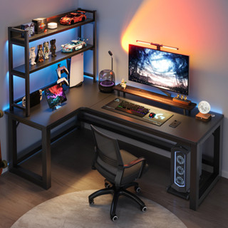 Home โต๊ะเกม โต๊ะคาร์บอนไฟเบอร์ โต๊ะคอมพิวเตอร์เข้ามุม ทรงตัว L