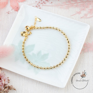 เม็ดกลมเงา สร้อยข้อมือแฟชั่น ลายสวย สี24K พร้อมส่ง