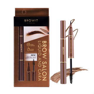 SALE BROW SA LON LIQUID AND CARA  BY NONGCHAT เบอร์03 Glam Night Brown สีเทา-ดำ