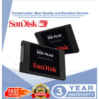 【ร้านค้าในพื้นที่】 SanDisk SSD PLUS 3D NAND 120G/240G/480G/1TB SATA3.0 2.5" สเอสดี ของแท้ SATA Solid State Drive Max. 56