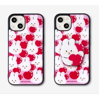 สินค้าใหม่!! พร้อมส่ง!! Bunny Pink Heart Patter Epoxy Case 14 Pro/ 14 Pro Max