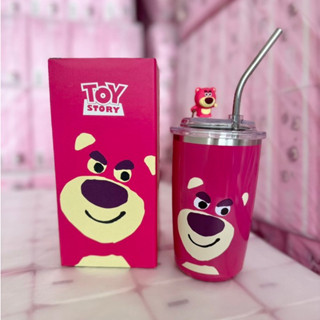 Sanrio แก้วหมีสตอเบอรี่ ถ้วยน้ำ Lotso  Office New แก้วเก็บความเย็น