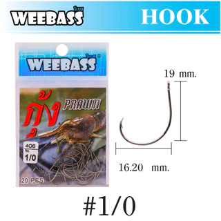 ตะขอเบ็ด ตาเบ็ด WEEBASS รุ่น ตาเบ็ดตกกุ้ง 406 ก้นรู แบบซอง ตัวเบ็ด เบ็ดตกกุ้ง