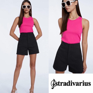 กางเกงขาสั้นเอวสูงทรงสวย STRADIVARIUS แท้100% HIGH-WAIST SMART SHORTS