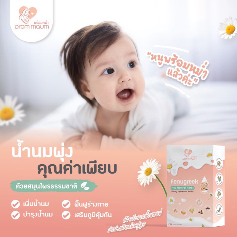 พร้อมหม่ำ(PROM MAUM) x 3 กล่อง เพิ่มน้ำนม 🍼 บำรุงน้ำนม🍼 กู้น้ำนม🍼