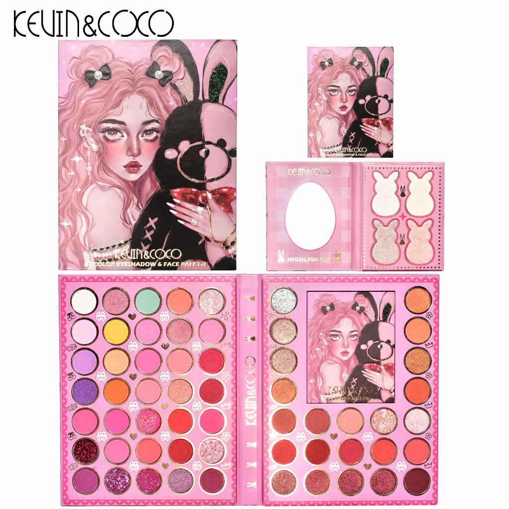 FDA”ใบรับรอง KEVIN & COCO พาเลท 62สี อายแชโดว์ ทาตา แต่งตา ชิมเมอร์ กลิตเตอร์ ตาวิ้ง เกาหลี FXCZ73