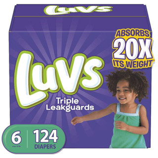 Luvs : LUVS6-124* ผ้าอ้อมสำเร็จรูป Ultra Leakguards Disposable Baby Diapers Size 6, 124 Count