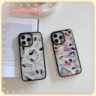 🍑CasePhoneg🍑ป้องกันการหล่น ขอบดำ 11 14 pro max รุ่นคู่ เชิงนามธรรม ศิลปะ เคสใส หวานเท่ แฟชั่น case for iPhone 12 13