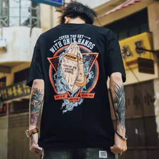 【S-3XL】เสื้อยืดแขนสั้นลําลอง พิมพ์ลาย  สไตล์เกาหลี ฮิปฮอป สตรีท ฤดูร้อน สําหรับผู้ชาย