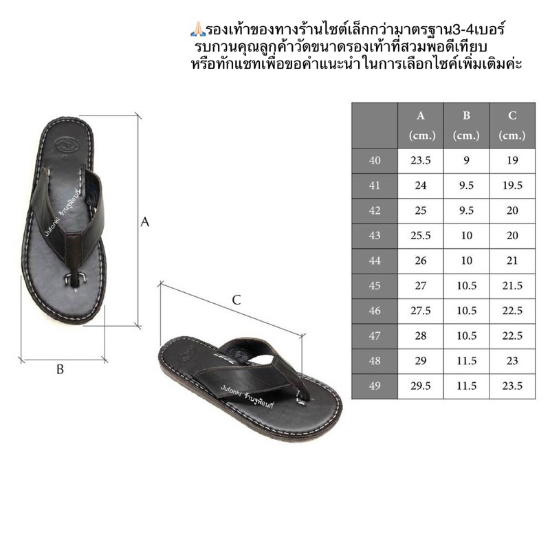 รองเท้าแตะหูหนีบชาย รองเท้าหนังแท้ JUFONKI รุ่น SYMFONY