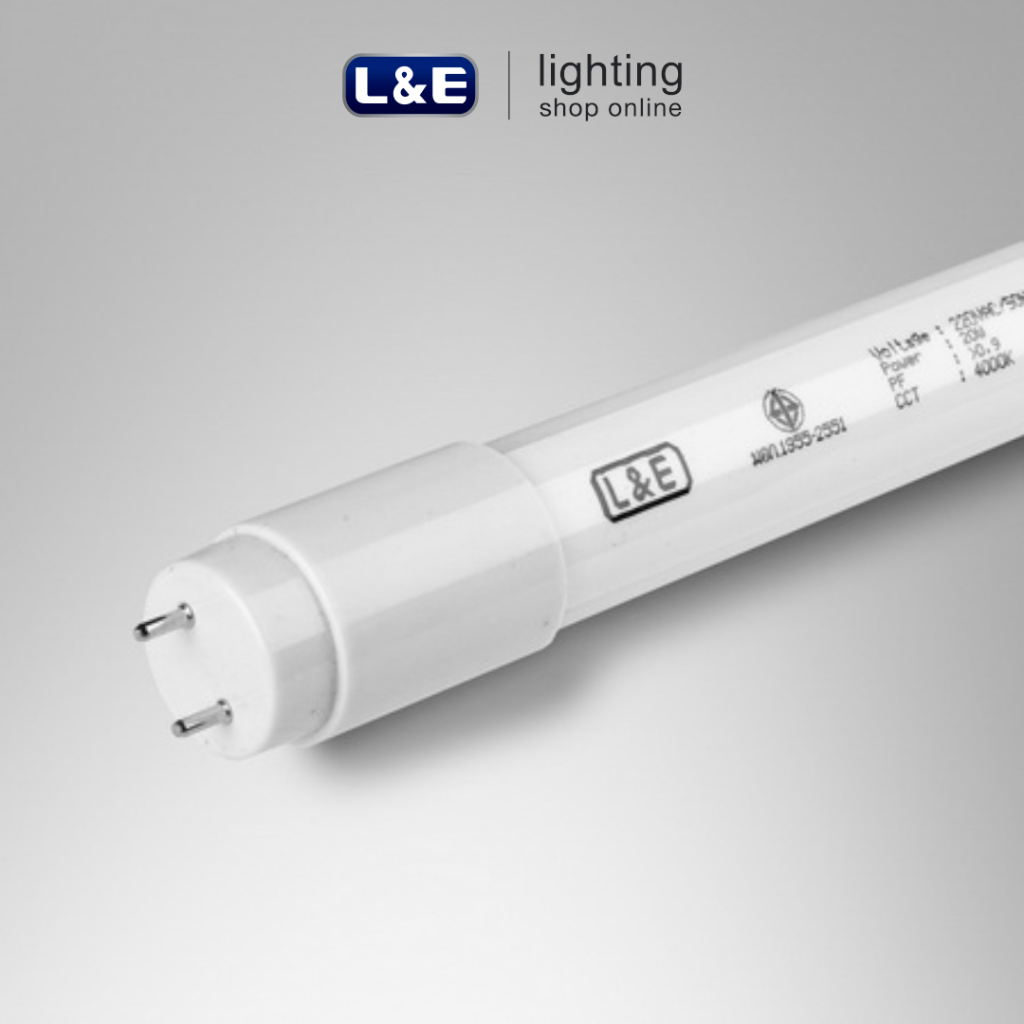 L&E หลอดไฟ  T8  LED 16W รุ่น STD/OT/DE หลอดไฟเข้า 2 ทาง 3000K (สี Warm White) 4000K (สี Cool White) 