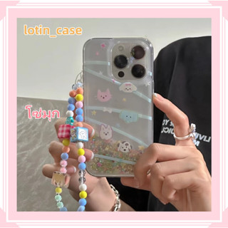 🎁ส่งของขวัญ🎁เคสไอโฟน สำหรับ 11 13 for iPhone Case 14 12 Pro Max น่าสนใจ ทรายดูด โซ่มุก กันกระแทก ปกป้อง เคสโทรศัพท์