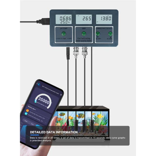 WiFi การวัด 8 in 1 การทดสอบคุณภาพน้ำอัจฉริยะ pH/EC/ORP/TDS(PPM)/CF/เกลือ/S.G EC/เครื่องทดสอบอุณหภูมิ