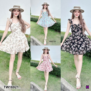 👗Pfashion [ส่งไวมาก🚛] TW16921 มินิเดรส แขนกุด แต่งระบายเล็กตรงแขน ..