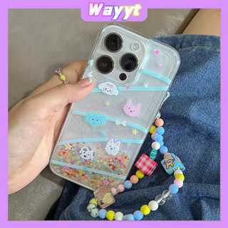 💖New 💖iPhone 14 13 12 11 Pro Max เคส for เคสไอโฟน11 น่ารัก บางเบาพกพาง่าย แฟชั่น เรียบง่าย การ์ตูน ทรายดูด โซ่มุก Case