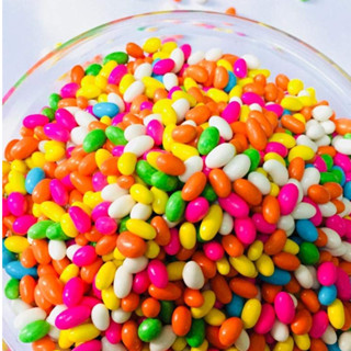 ท๊อปปิ้ง เม็ดสี ตกแต่งหน้าเค้ก/เบเกอรี่ เม็ดกลม 500 กรัม Colorful Sugar Coated SAUNF Colourful Seed Mouth Freshner