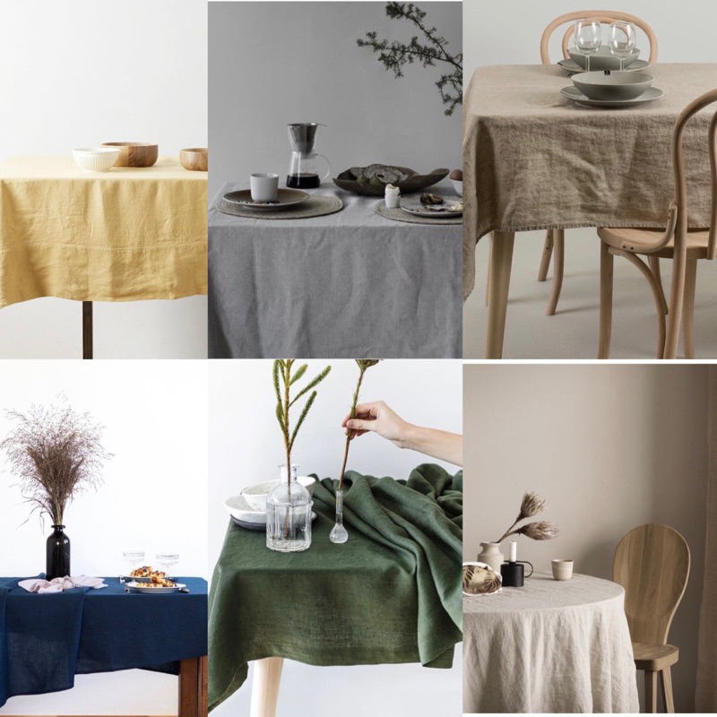 ผ้าปูโต๊ะ ผ้าอเนกประสงค์ ผ้าปูนิคนิก สไตล์มินิมอล มีหลายสีให้เลือก