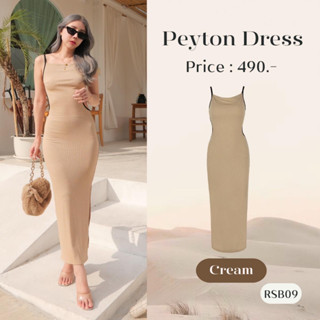 RSB09 l PEYLON DRESS เดรสยาว สีพื้นดีเทลผูกโชว์หลัง