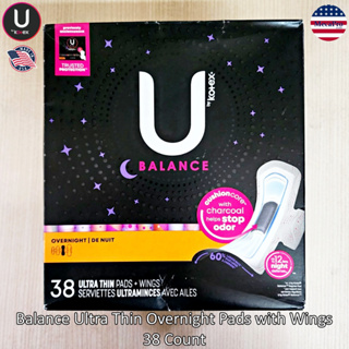 U by Kotex® Balance Ultra Thin Overnight Pads with Wings 38 Count แผ่นผ้าอนามัยมีปีก