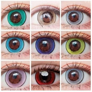 คอนแทคเลนส์ บิ๊กอาย รุ่น Pretty doll/Villa  สีเทา/ตาล/ดำ/เขียว Gray/Brown/Black/Green ค่าสายตาปกติ (0.00)