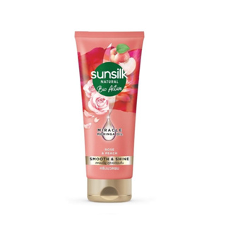 SUNSILK Natural Rose Peach Smooth Shine Conditioner 330ml.ซันซิล เนเชอรัล คอนดิชันเนอร์ โรส แอนด์ พีช ครีมนวด ลดผมชี้ฟู