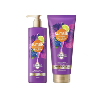 SUNSILK Natural Anti Hair Fall SET( Shampoo 380ml + Conditioner 330ml ) ซันซิล เนเชอรัล แอนตี้ แฮร์ ฟอล ลดผมร่วง