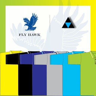 เสื้อโปโลชาย เสื้อคอปกแขนสั้น เสื้อโปโลสีพื้น FLY HAWK FLYHAWK รุ่น A382 ชุด 1 ของแท้ 100%