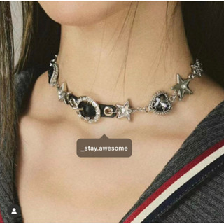 LEATHER AND CHAIN CHOKER 🖤 โชคเกอร์หนัง Y2K