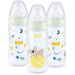 💥มาใหม่💥 พร้อมส่ง ขวดนม NUK 6-18 เดือน NUK First Choice+ Night Set 300ml แพค 3 ขวด เรืองแสงในที่มืด🌟 และ NUK Classic