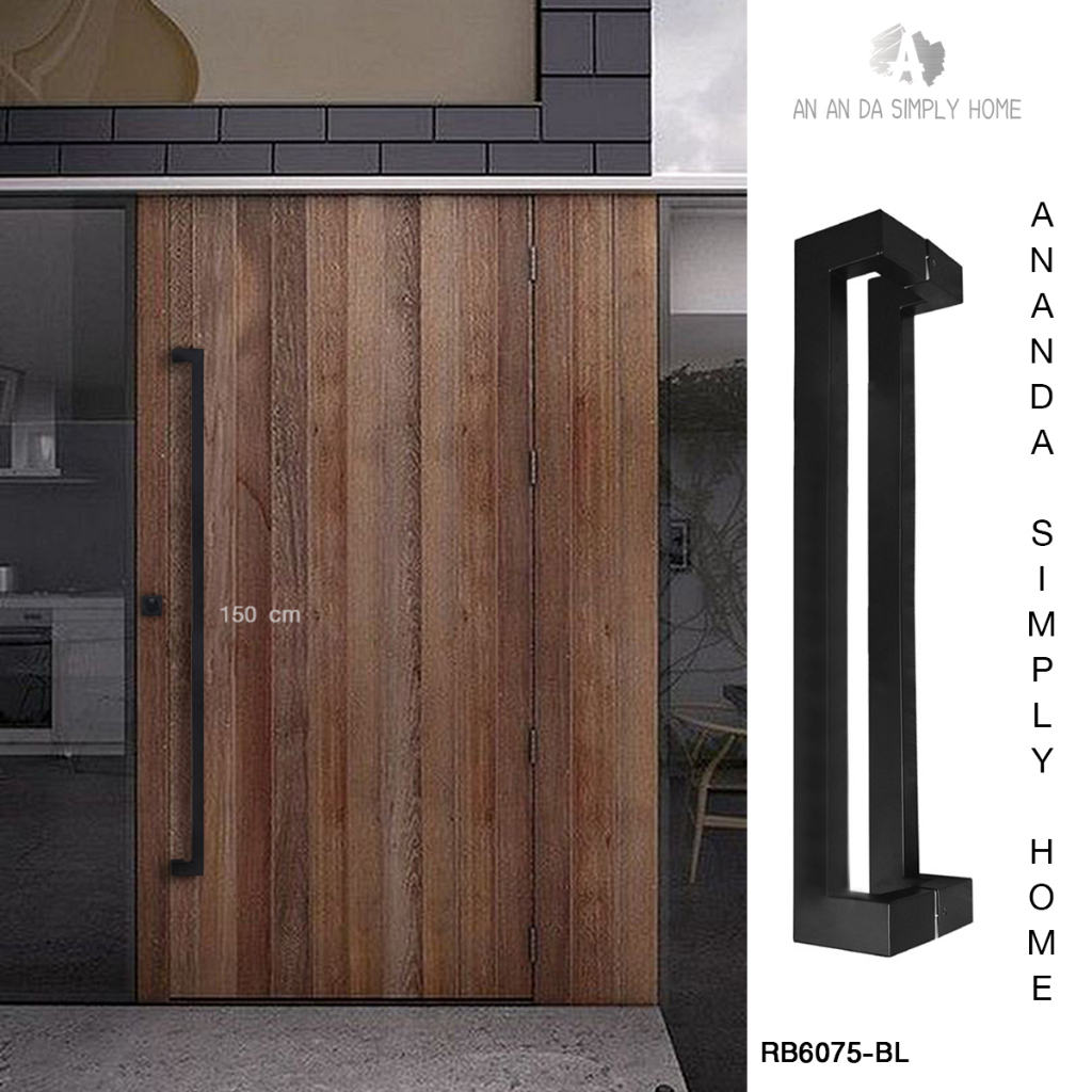 🔸มือจับประตูสแตนเลส SUS304 สีดำด้าน ยาว 100, 120 cm. #RB 6075-BL