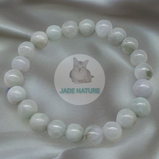 กำไลหยกแท้ หยกพม่า Jadeite Type A เม็ดโต 8 มิล (ข้อมือ 14 ซม.) #6