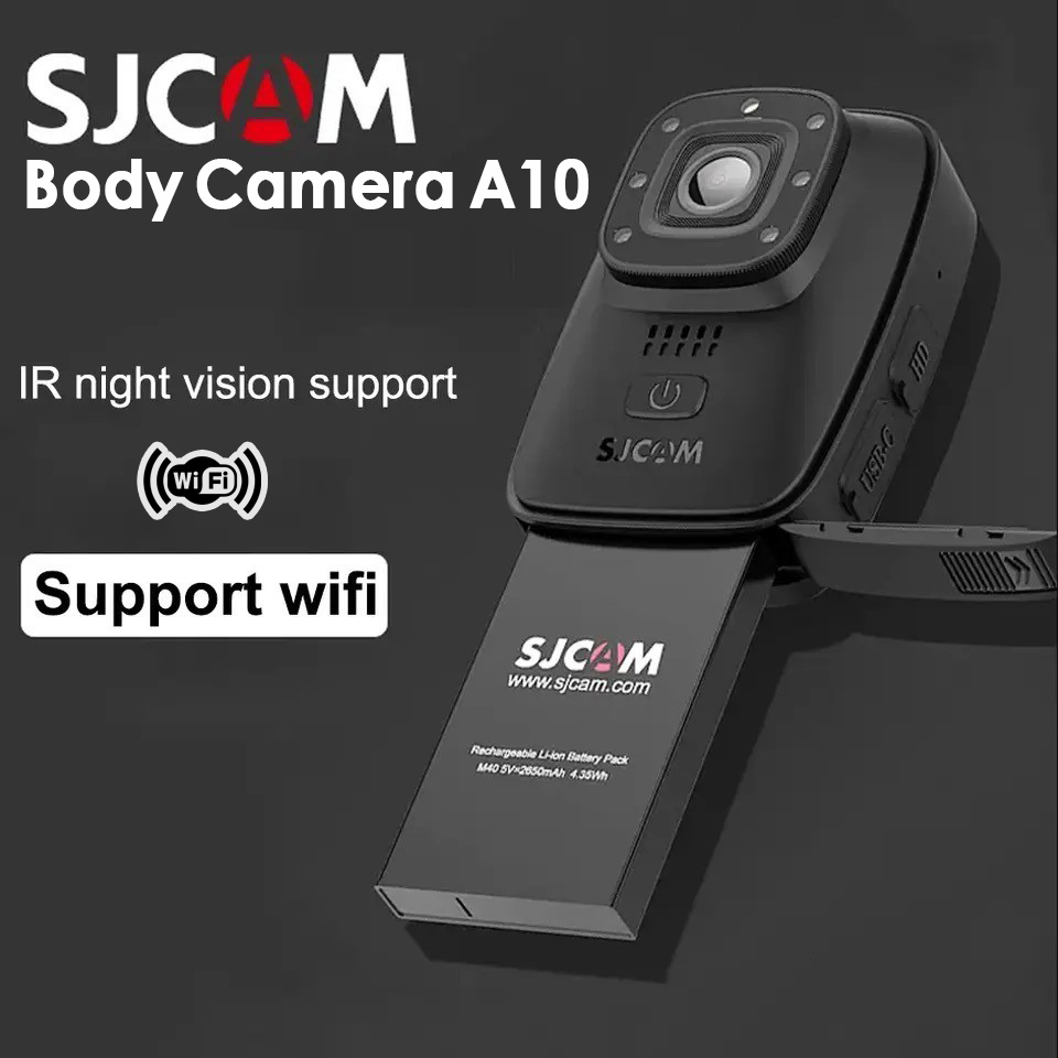 SJCAM A10 กล้องติดตัวตำรวจ Full HD 1080p Police Body Camera Night Vision Infrared ถ่ายภาพแม้ในที่มืด แบตอึด