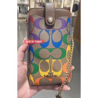 Phone Crossbody In Rainbow Signature Canvas