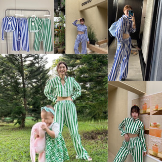 ✨✨𝑁𝑒𝑤 𝐶𝑜𝑙𝑙𝑒𝑐𝑡𝑖𝑜𝑛   “Lw casa striped ” ชุดเช็ทแบรนด์ลายทางรุ่นใหม่ เชิ้ตทรงครอปมาคู่กับกางเกงลายทาง ทรงกระบอก