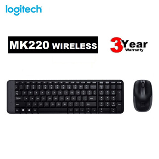 KEYBOARD &amp; MOUSE (คีย์บอร์ดและเมาส์ไร้สาย) LOGITECH MK220 WIRELESS (BLACK) Thai/Eng- ประกัน 3 ปี