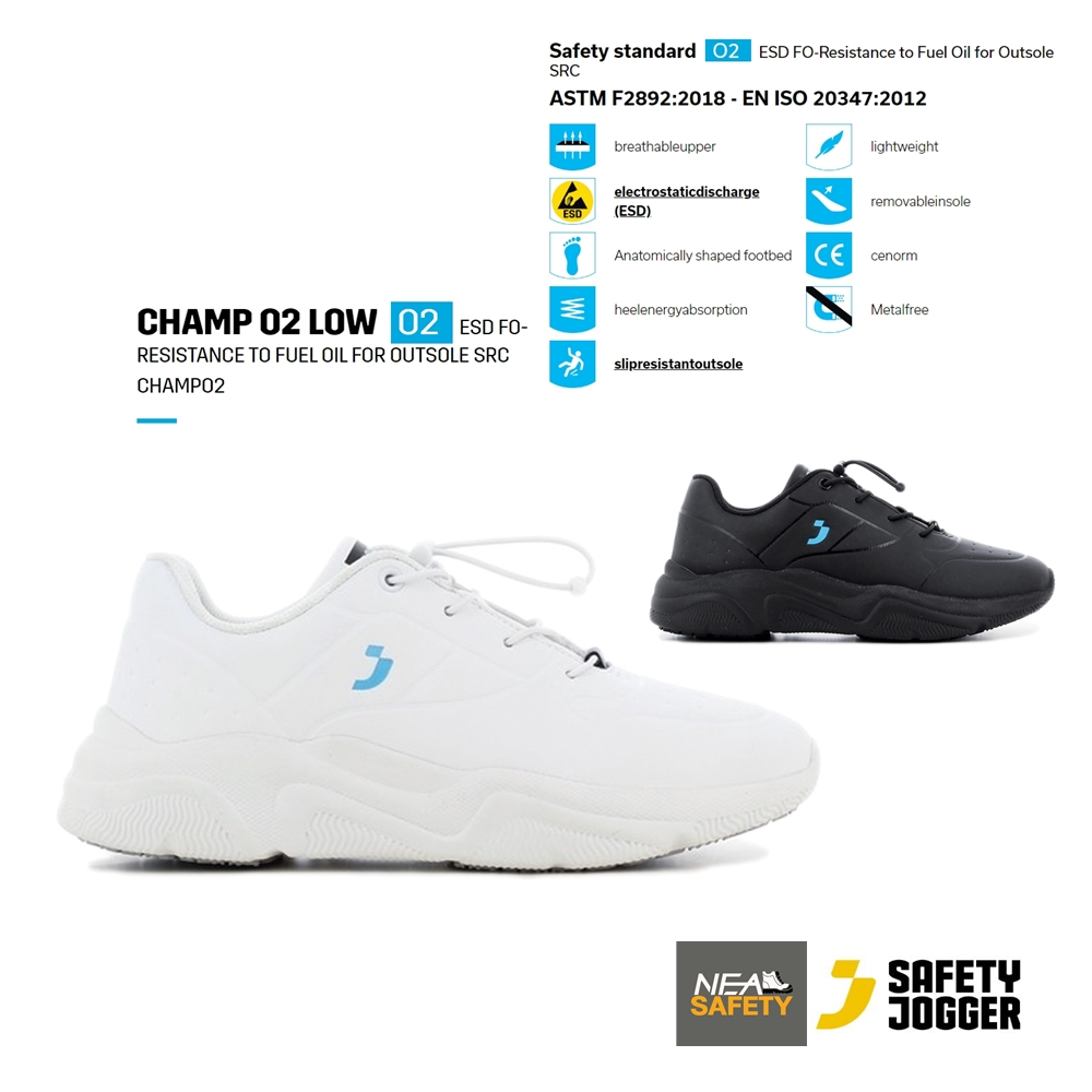 SAFETY JOGGER - CHAMP O2 รองเท้าพยาบาล รองเชฟ กันลื่น รองเท้าเอนกประสงค์ ร้านอาหาร