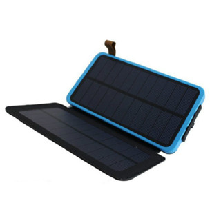 เพาเวอร์แบงค์ แบตเตอรี่สำรอง Power Bank solar cell ขนาด 10000mAh แผงโซล่าเซลล์ 5 แผง กันน้ำ มีไฟฉาย LED