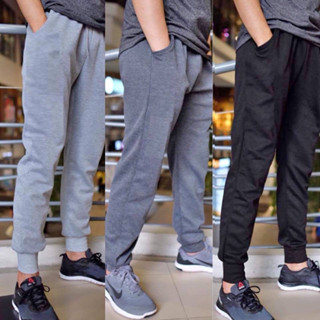 กางเกงวอร์มขายาวขาจั้ม สีพื้น มีเชือกผูก มี กระเป๋า 2 ข้าง รหัส 96#