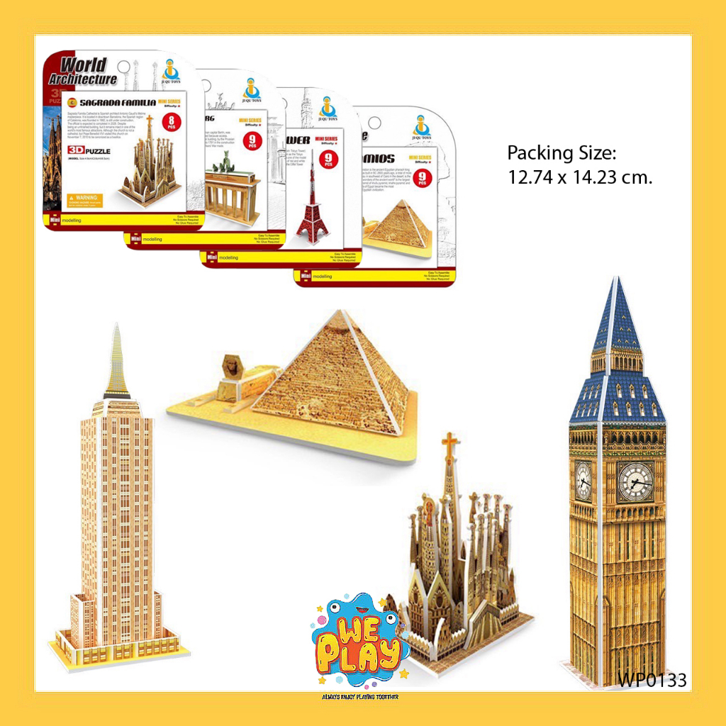 WE PLAY พร้อมส่ง ซื้อ 5 แถม 1 สินค้า 3D Puzzle ตัวต่อสถานที่สำคัญ ขนาดเล็ก World Architecture