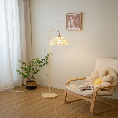 floor lamp โมเดิร์นมินิมอลห้องนอนโซฟาข้างเตียงโคมไฟตั้งพื้น LED โคมไฟตั้งพื้นห้องนั่งเล่นสไตล์ครีมนอร์ดิก
