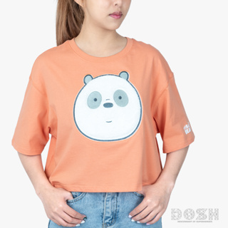 DOSH WOMENS CROPPED TOPS WE BARE BEARS เสื้อยืดทรงครอปสั้น ผู้หญิง DBBWT1024-OR