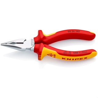 คีมรวมปากแหลม KNIPEX NO.08 26 145 Needle-Nose Combination Pliers, 145mm.Factory Gear By Gear Garage