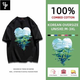 oversize cotton 100 เสื้อยืดคอกลม oversize เสื้อโอเวอร์ไซส์เกาหลี มี4สี S-5XL