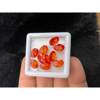 cz oval 7x5mm 10 pieces orange