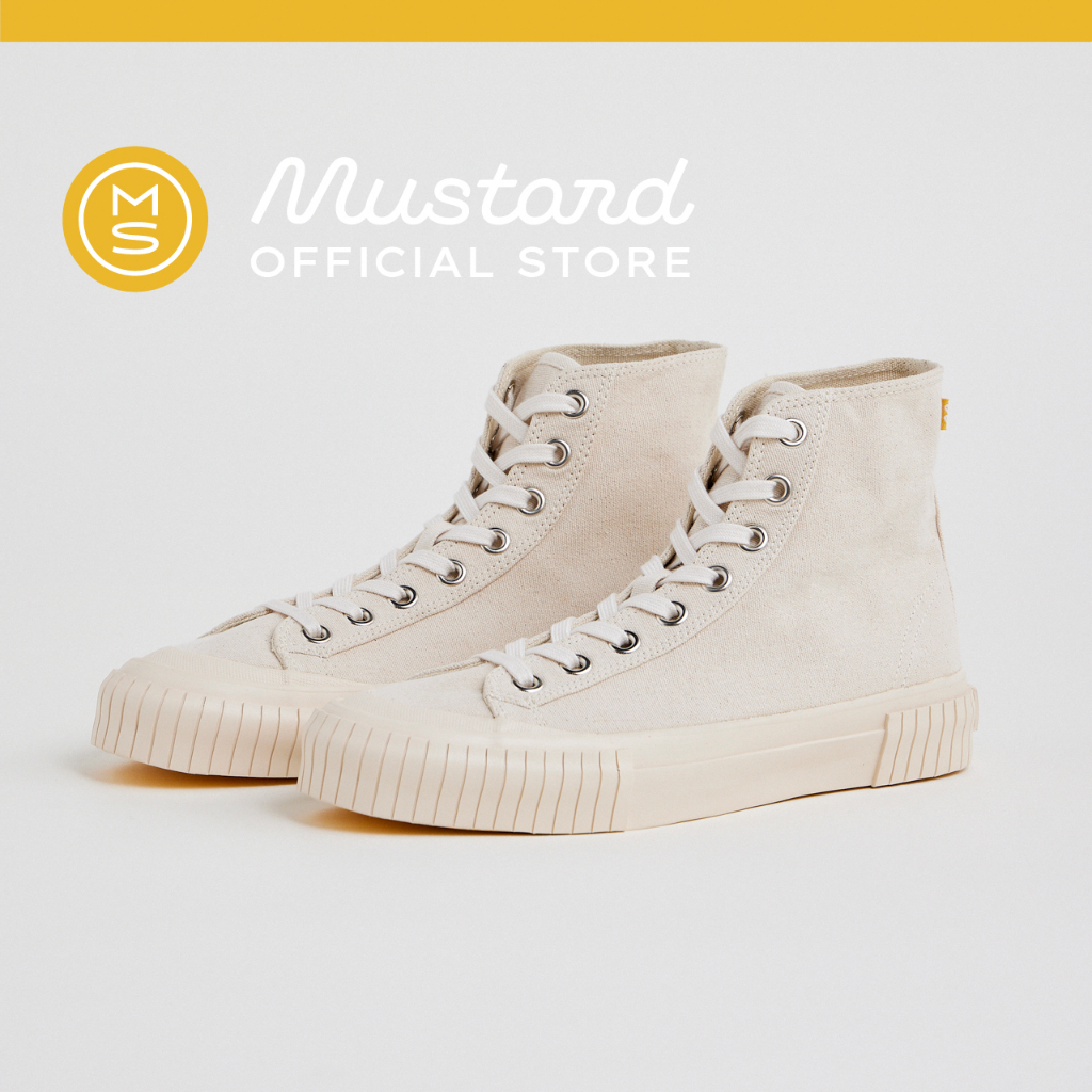 Mustard Sneakers Bumper Hi Top 2.0 Vintage White รองเท้าผ้าใบ