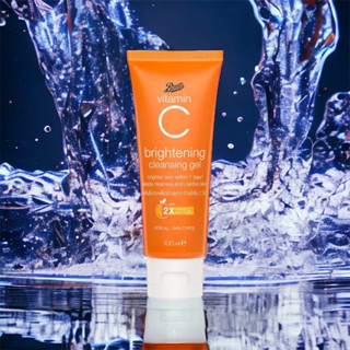 BOOTS VITAMIN C บู๊ทส์ วิตามิน ซี ไบรท์เทนนิ่ง คลีนซิ่ง เจล 100 มล.BOOTS VITAMIN C BRIGHTENING CLEANSING GEL 100ML