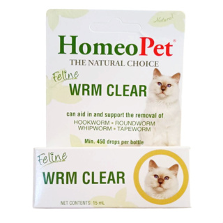 HomeoPet Feline W R M Clear สำหรับแมว สกัดจากธรรมชาติ Made in USA 15 ml